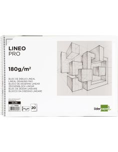 Bloc Dibujo Liderpapel Lineal Espiral 230X325Mm 20 Hojas 180 Gr/M2 Con Recuadro Perforado 2