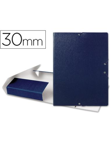 Carpeta Proyectos Liderpapel Folio Lomo 30Mm Carton Gofrado Azul