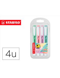 Rotulador Stabilo Fluorescente Swing Cool Color Pastel Bolsa De 4 Unidades Colores Surtidos 2