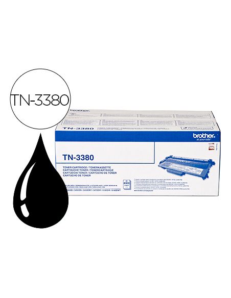 Toner Brother Tn-3380 Para Impresoras Hl-5440D/5450Dn/5470Dw/6180Dw 8000 Pag