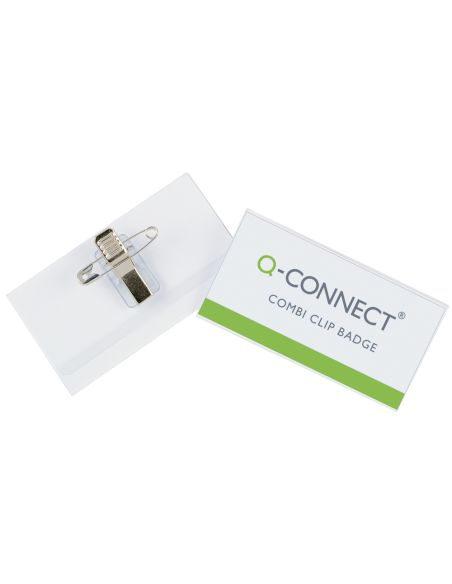 Identificador Q-Connect Con Pinza E Imperdible Kf01568 40X75 Mm