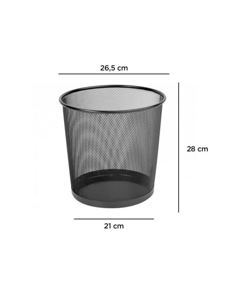 Papelera Metalica Q-Connect Rejilla Negra 265X285 Mm