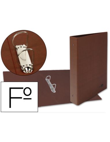 Carpeta De 2 Anillas 25Mm Mixtas Liderpapel Folio Carton Cuero Forrado Compresor Plastico