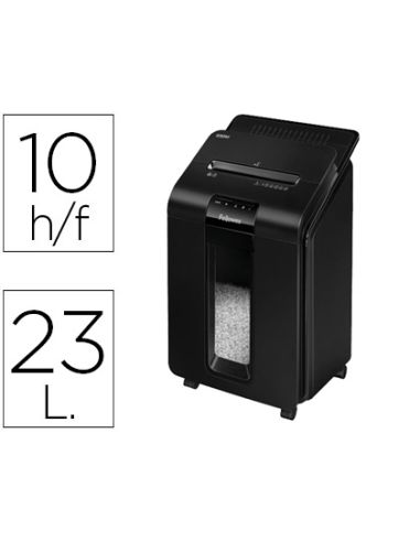 Destructora De Documentos Fellowes Auto+100M Capacidad De Corte 100 Hojas Destruye Grapas Clips Y Tarjetas 23L