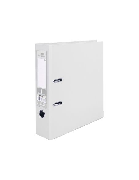 Archivador De Palanca Liderpapel A4 Documenta Forrado Pvc Con Rado Lomo 75Mmblanco Compresor Metalico
