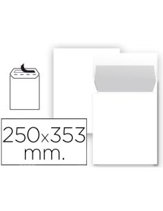 Paquete 25 uds sobre liderpapel bolsa n 10 blanco folio prolongado 250x353 mm tira de silicona