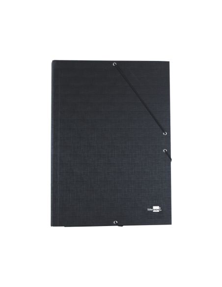 Carpeta Liderpapel Gomas Tres Solapas Carton Forrado Folio Color Negro