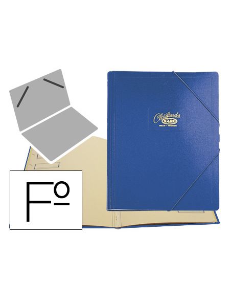 Carpeta Clasificador Carton Compacto Saro Folio Azul 12 Departamentos