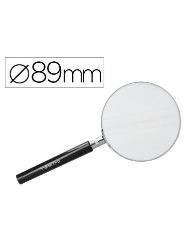 Lupa Q-Connect Cristal Aro Metalico Mango Plastico Negro 90 Mm