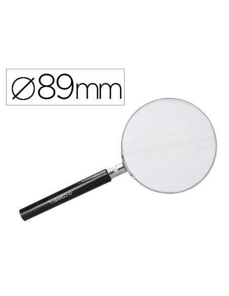Lupa Q-Connect Cristal Aro Metalico Mango Plastico Negro 90 Mm