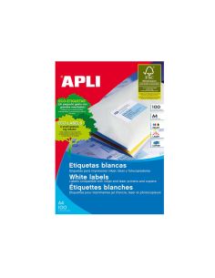 Etiqueta Adhesiva Apli 1295 Tamaño 70X50,8 Mm Fotocopiadora Laser Ink-Jet Caja Con 100 Hojas Din A4 2
