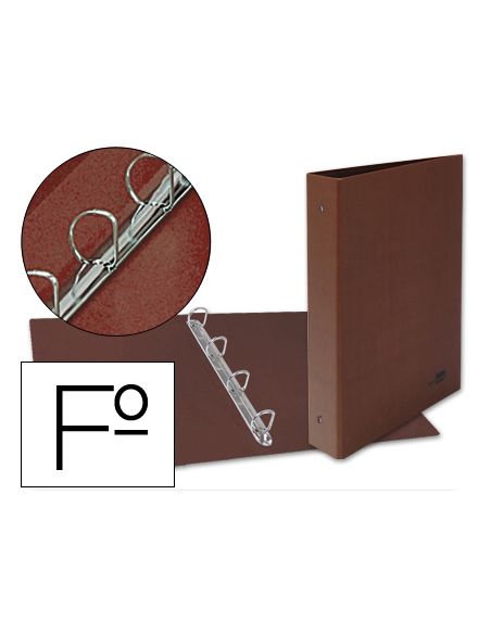 Carpeta De 4 Anillas 40Mm Mixtas Liderpapel Folio Carton Cuero Forrado Compresor Plastico