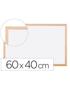 Pizarra Blanca Q-Connect Melamina Marco De Madera 60X40 Cm