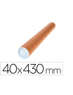 Tubo De Carton Q-Connect Portadocumentos Cartoncillo Encolado Reciclado 1,8 Mm Con 2 Tapas De Plastico 40X430 Mm