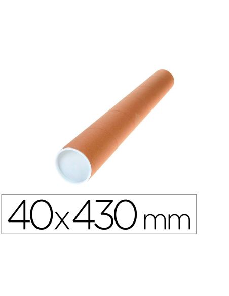Tubo De Carton Q-Connect Portadocumentos Cartoncillo Encolado Reciclado 1,8 Mm Con 2 Tapas De Plastico 40X430 Mm