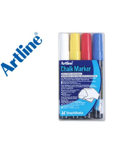 Rotulador Artline Pizarra Verde Negra Epw-4-St Bolsa De 4 Unidades Colores Surtidos