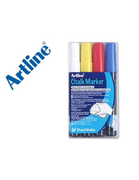 Rotulador Artline Pizarra Verde Negra Epw-4-St Bolsa De 4 Unidades Colores Surtidos