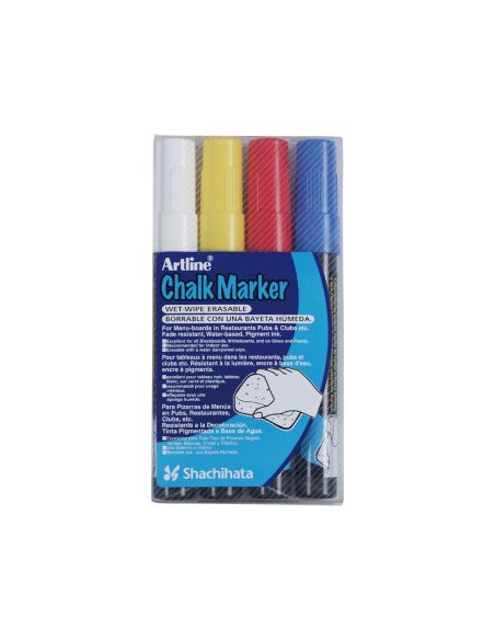 Rotulador Artline Pizarra Verde Negra Epw-4-St Bolsa De 4 Unidades Colores Surtidos