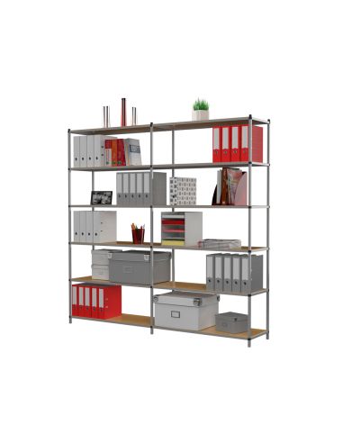 Estanteria Paperflow Metalica 6 Estantes 80 Kg Por Estante 200X100X35 Cm Base