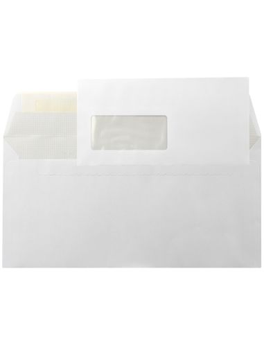 Sobre Liderpapel N.6 Blanco Americano Ventana Izquierda 115X225 Tira Silicona Open System Caja De 500 Unidades
