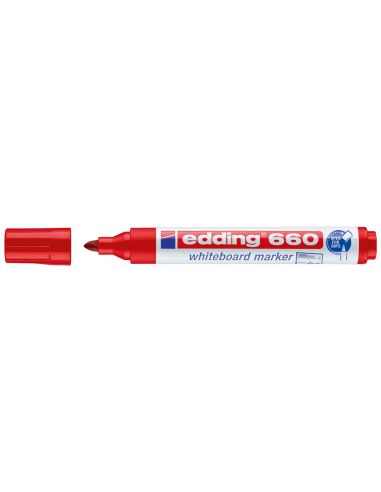 Rotulador Edding Para Pizarra Blanca 660 Color Rojo Punta Redonda 1,5-3 Mm