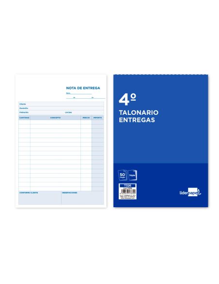 Talonario Liderpapel Entregas Cuarto Original Y 2 Copias T326