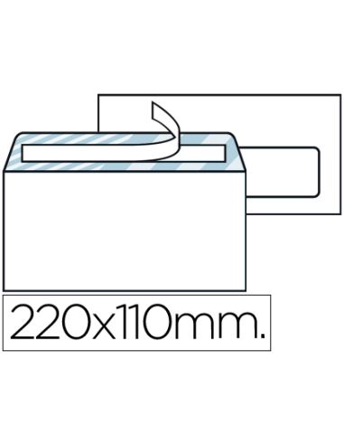 Sobre Liderpapel N.3 Blanco Din Americano Ventana Derecha 110X220Mm Tira De Silicona System Open Caja De 500 Unidad