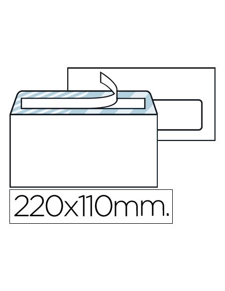 Sobre Liderpapel N.3 Blanco Din Americano Ventana Derecha 110X220Mm Tira De Silicona System Open Caja De 500 Unidad