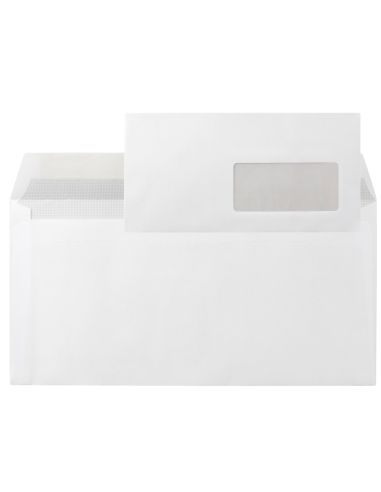 Sobre Liderpapel N.3 Blanco Din Americano Ventana Derecha 110X220Mm Tira De Silicona System Open Caja De 500 Unidad
