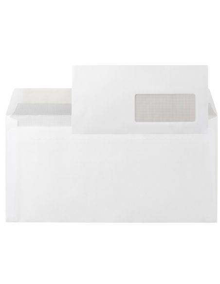 Sobre Liderpapel N.3 Blanco Din Americano Ventana Derecha 110X220Mm Tira De Silicona System Open Caja De 500 Unidad