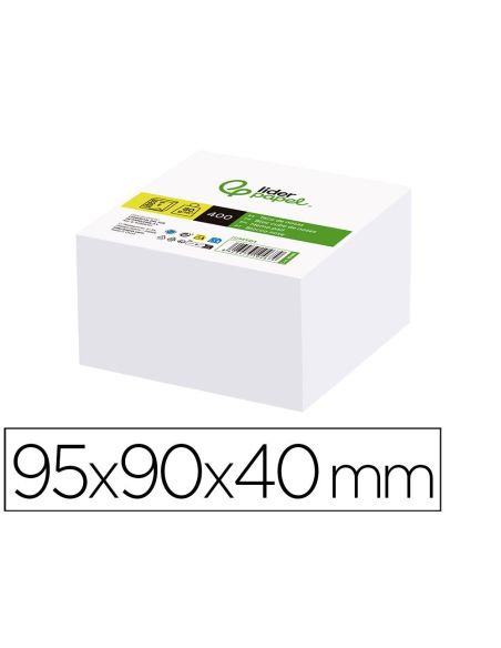 Taco Papel Liderpapel Sin Encolar Blanco 400 Hojas 95X90X40 Mm 80 Gr|Libreriasalesiana