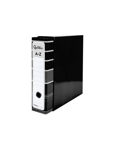 Archivador De Palanca Liderpapel A4 Filing System Forrado Sin Rado Lomo 80Mm Negro Con Caja Y Compresor Metalico