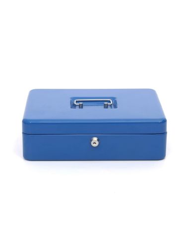 Caja Caudales Q-Connect 12" 300X240X90 Mm Azul Con Portamonedas