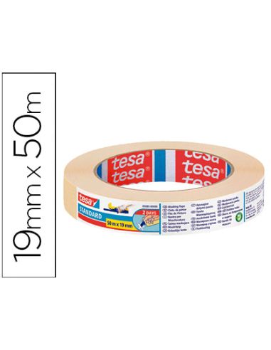 Cinta Adhesiva Tesa Para Pintor 50 Mt X 19 Mm