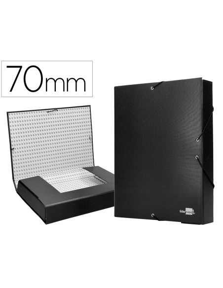 Carpeta Proyectos Liderpapel Folio Lomo 70Mm Carton Forrado Negra