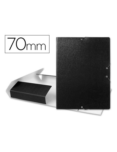 Carpeta Proyectos Liderpapel Folio Lomo 70Mm Carton Gofrado Negra