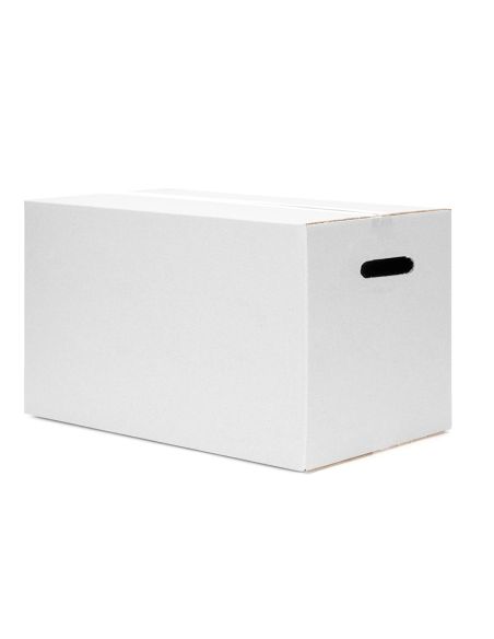 Caja Para Embalar Q-Connect Americana Ultra Resistente Con Asas Carton Canal Doble 7 Mm Color Blanco 450X280X375 Mm