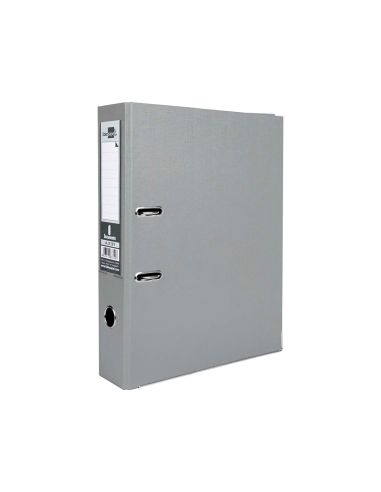 Archivador De Palanca Liderpapel Folio Documenta Forrado Pvc Con Rado Lomo 75Mm Gris Compresor Metalico
