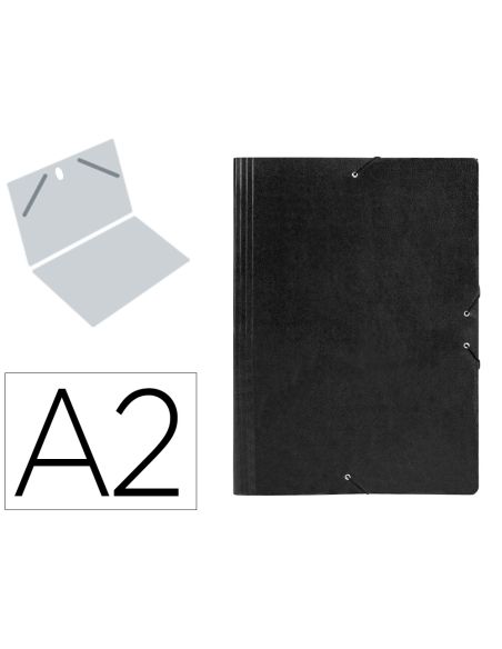 Carpeta Planos Liderpapel A2 Carton Gofrado N 12 Negro