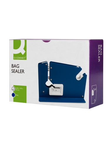 Maquina Cierra Bolsa Q-Connect Metalica Pintada Color Azul