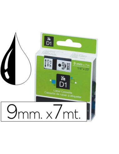 Cinta Dymo Negro-Transparente 9Mm X 7Mt D1