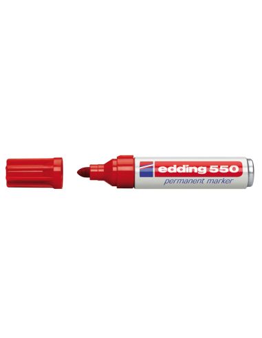 Rotulador Edding Punta Fibra Permanente 550 Rojo N.2 Punta Redonda Recargable