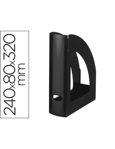 Revistero Plastico Q-Connect Negro Opaco 100% Reciclado