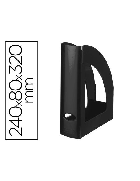Revistero Plastico Q-Connect Negro Opaco 100% Reciclado