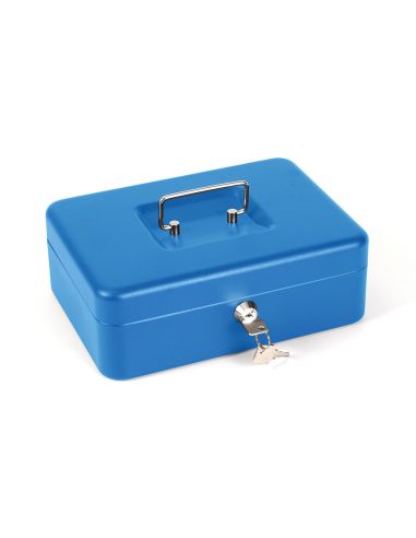 Caja Caudales Q-Connect 10" 250X180X90 Mm Azul Con Portamonedas