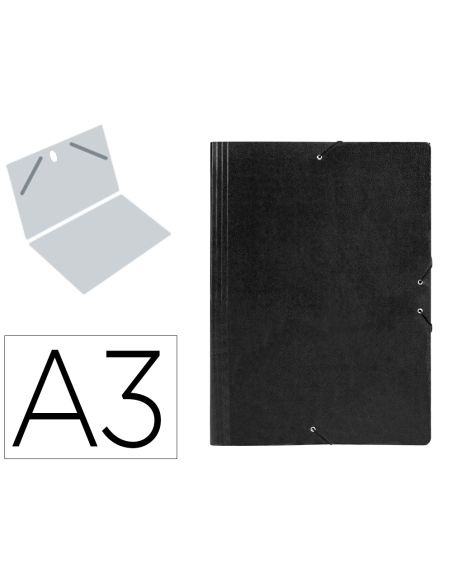 Carpeta Planos Liderpapel A3 Carton Gofrado N 12 Negro