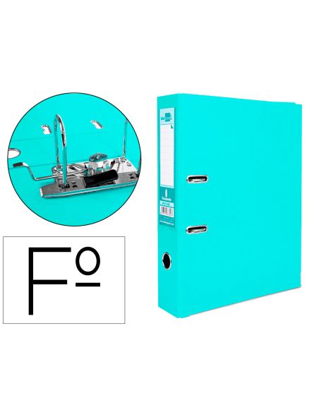 Archivador De Palanca Liderpapel Folio Documenta Forrado Pvc Con Rado Lomo 75 Mm Verde Claro Compresor