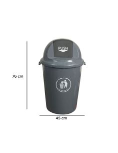 Papelera Contenedor Q-Connect Plastico Con Tapadera 80L Color Gris 450X760 Mm 2