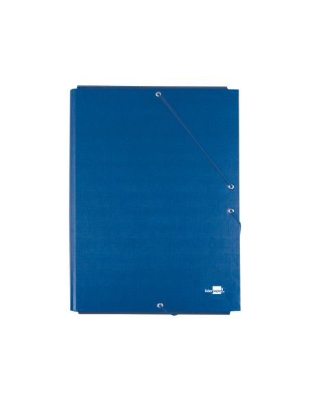 Carpeta Liderpapel Gomas Tres Solapas Carton Forrado Folio Color Azul
