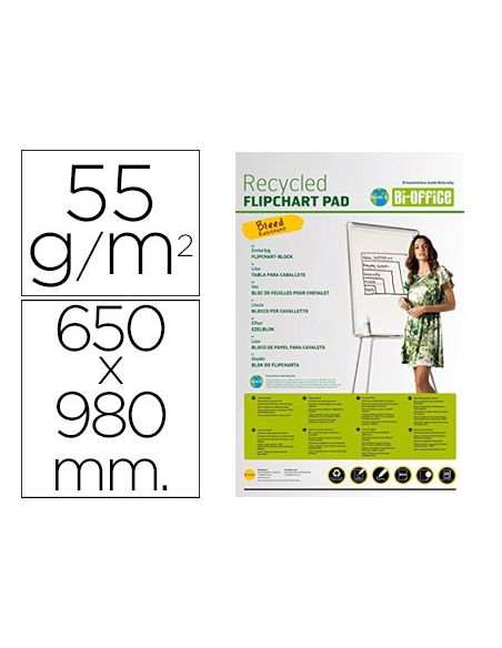 Bloc Congreso Bi-Office Papel Reciclado 650X980 Mm 20 Hojas 55G/M2